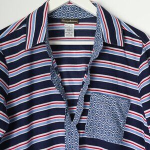 TOMMY BAHAMA Red and Blue Striped Dress - Size Medium